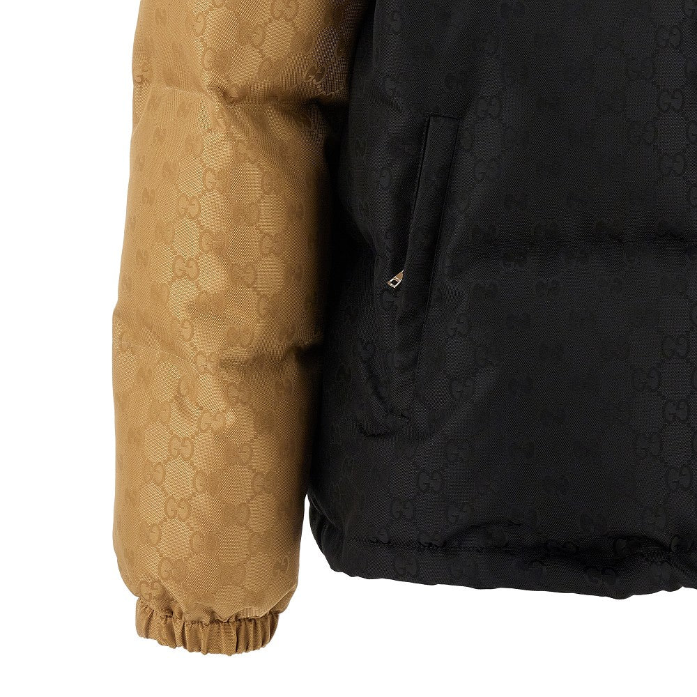 Piumino in nylon jacquard GG