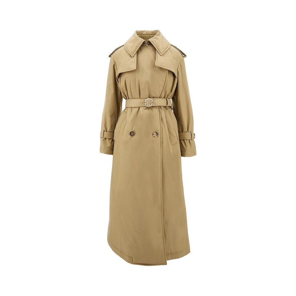 Trench lungo in misto cotone imbottito