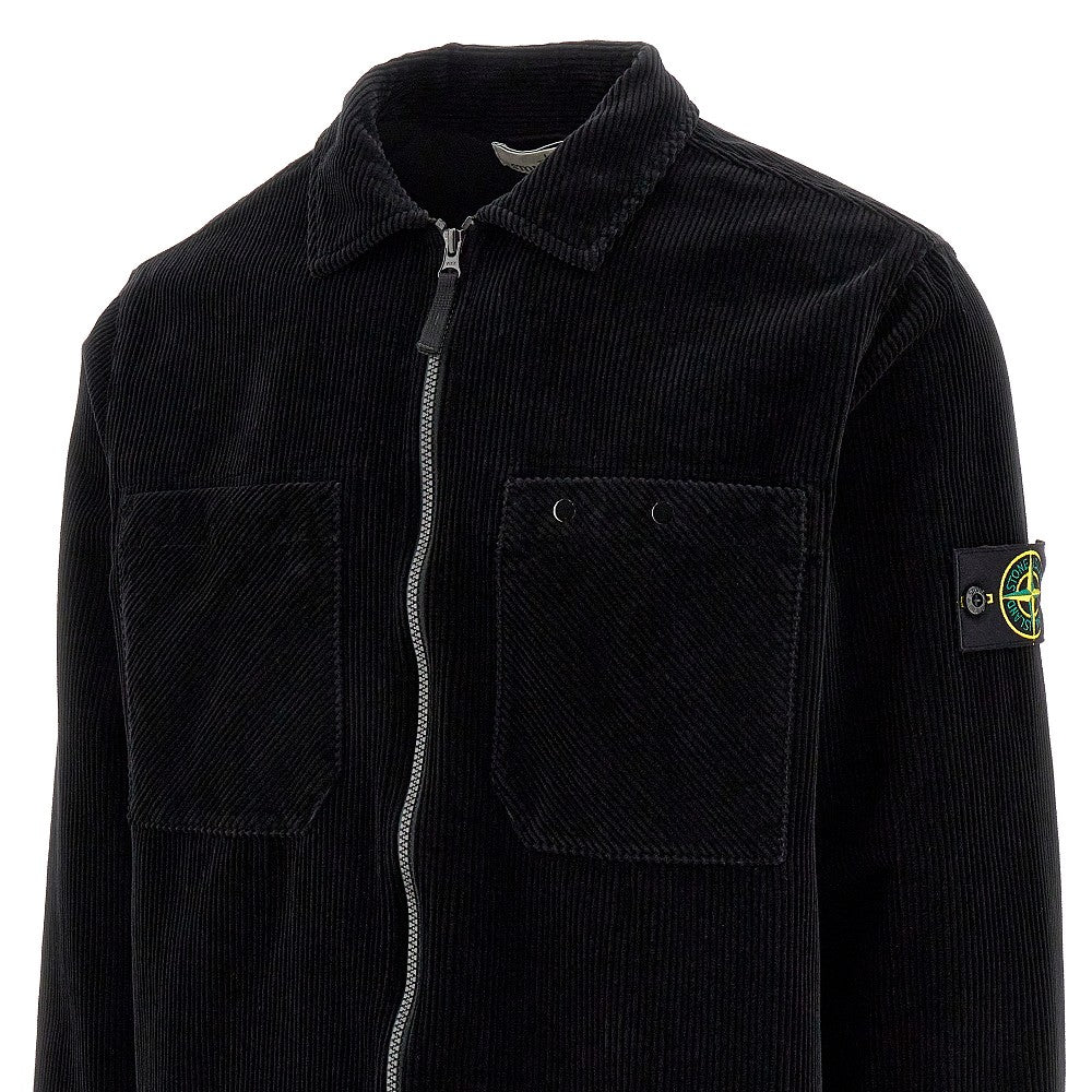 Corduroy full-zip overshirt