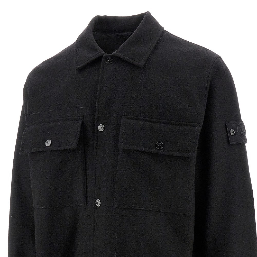 Overshirt in misto lana 'Ghost'