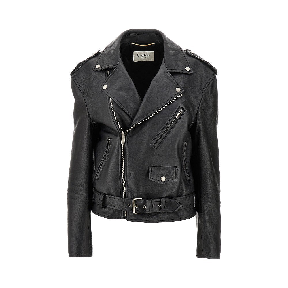 Nappa leather biker jacket