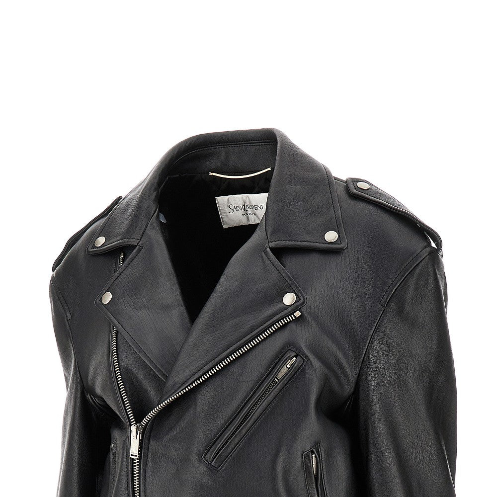 Nappa leather biker jacket