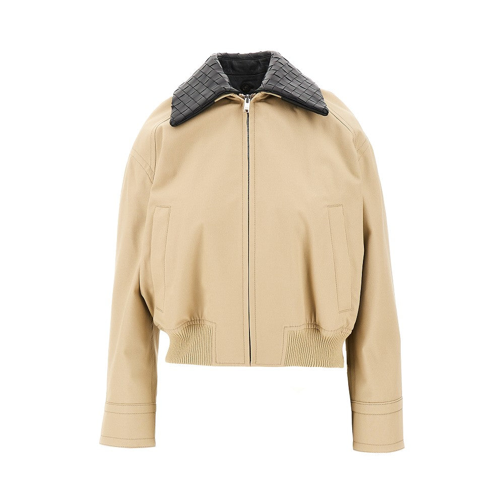 Bomber in twill con colletto Intrecciato