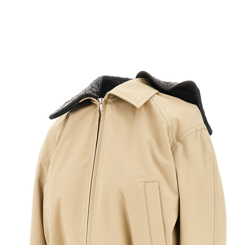 Bomber in twill con colletto Intrecciato