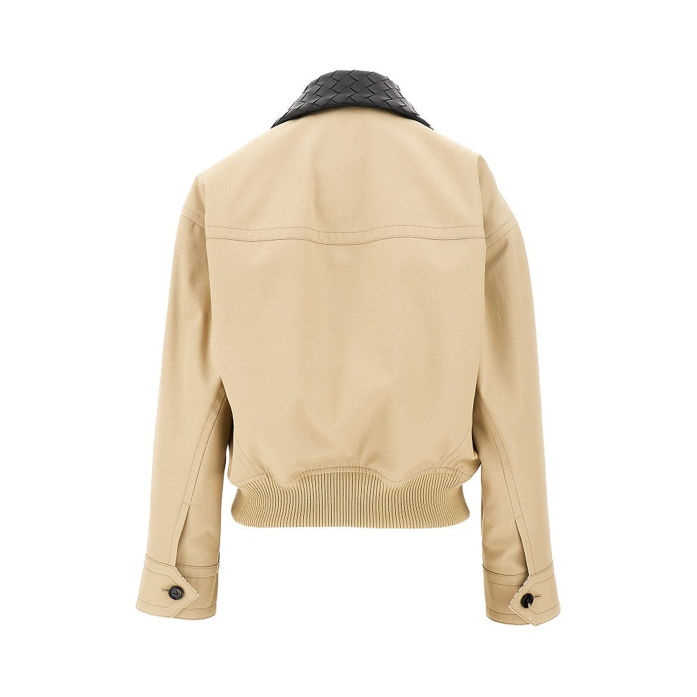 Bomber in twill con colletto Intrecciato