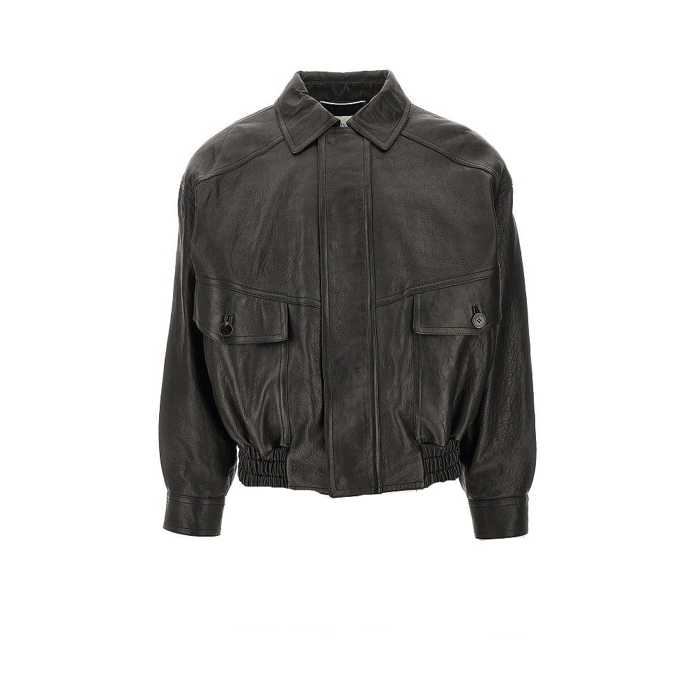 Nappa leather bomber jacket