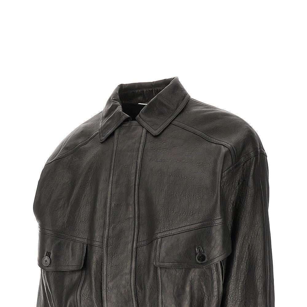 Nappa leather bomber jacket