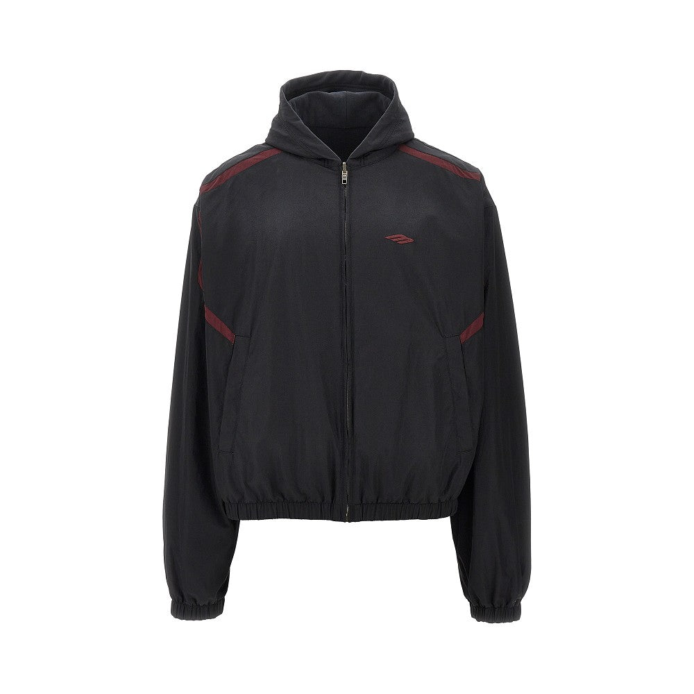 Track jacket reversibile con cappuccio