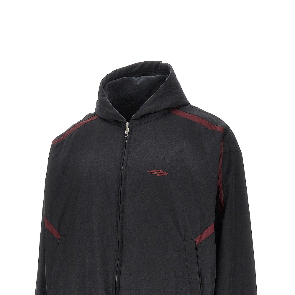 Track jacket reversibile con cappuccio