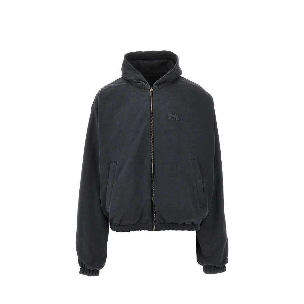 Track jacket reversibile con cappuccio