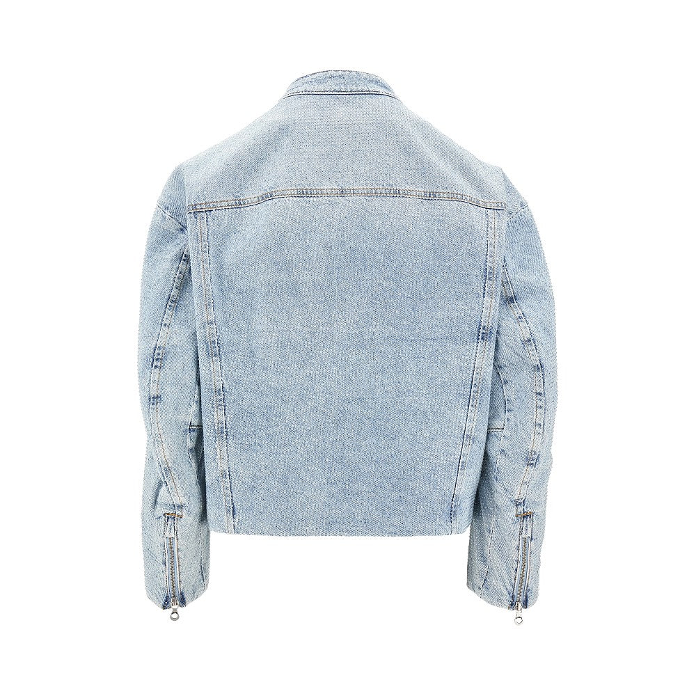 Giacca in denim con strass all-over