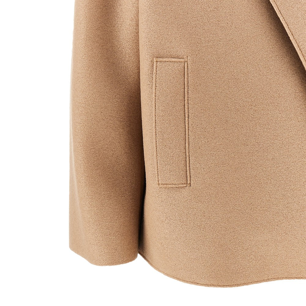 Pressed wool oversized boxy jacket