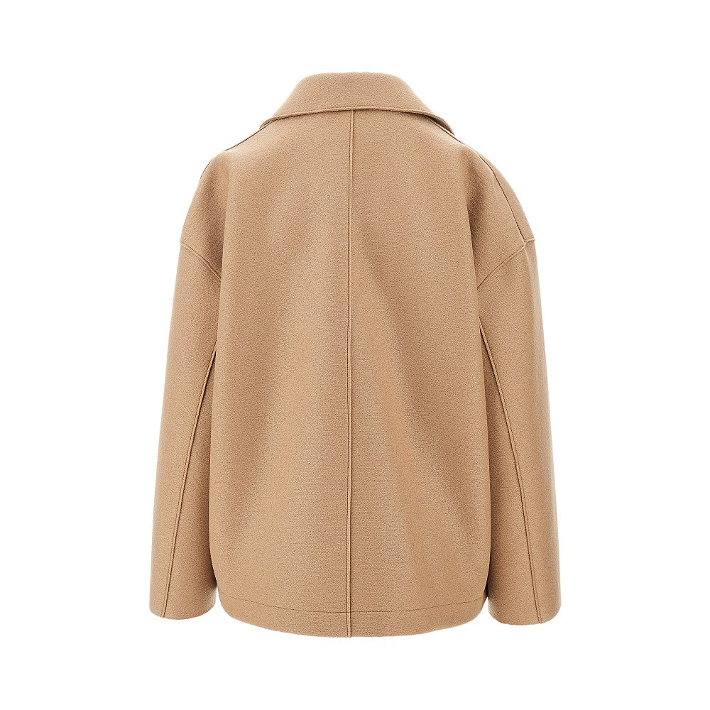 Pressed wool oversized boxy jacket