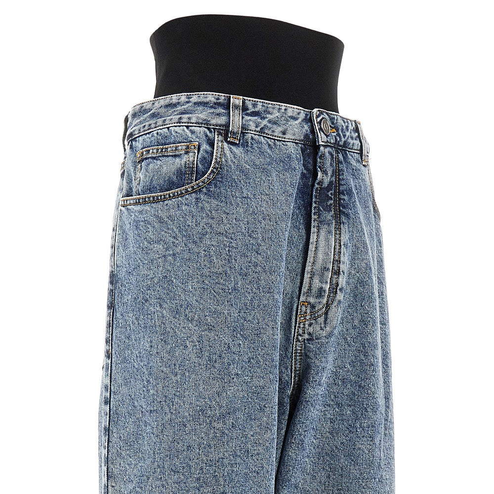 Jeans oversize con fascia elastica in vita