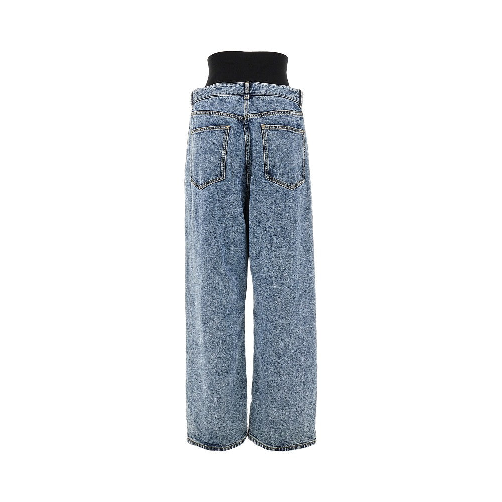 Jeans oversize con fascia elastica in vita