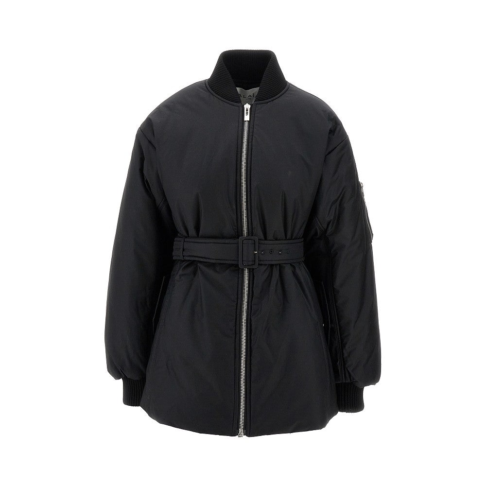 Down jacket with belt