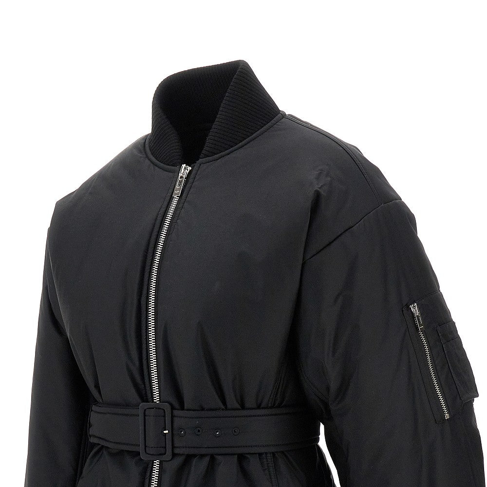 Down jacket with belt