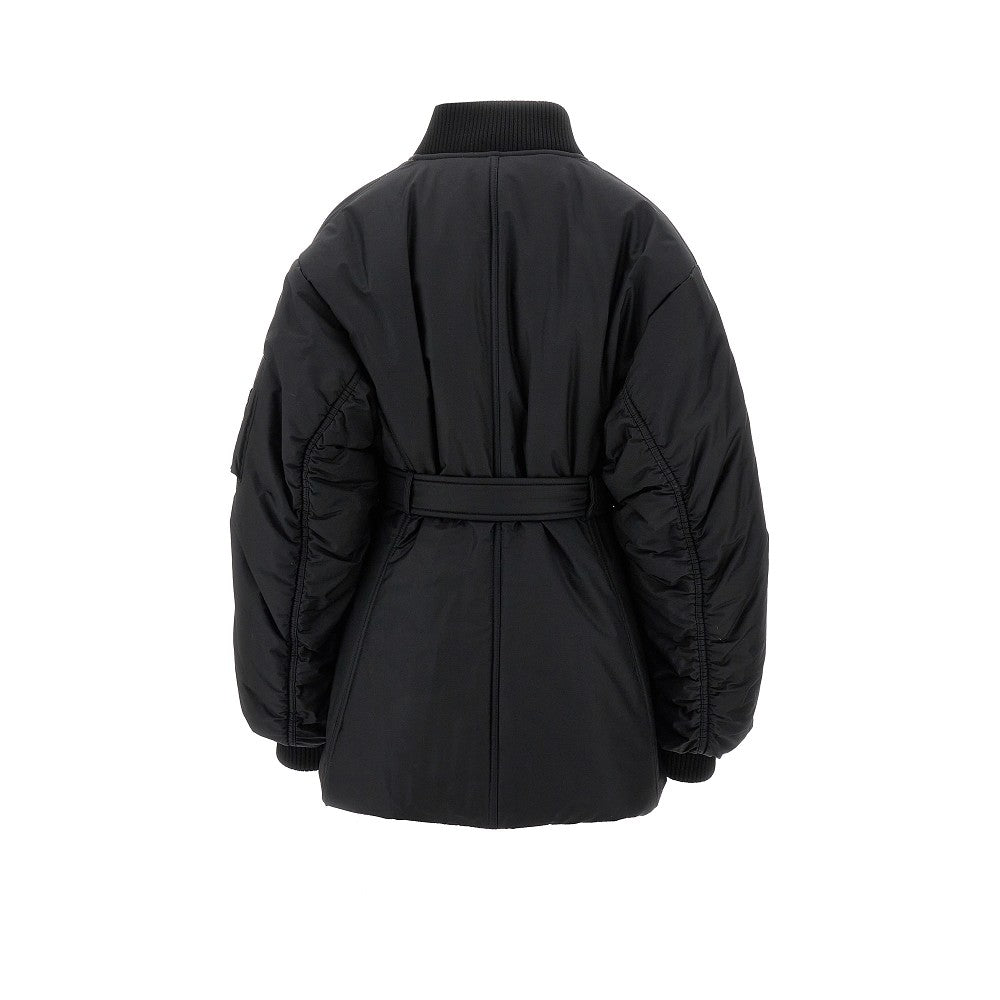 Down jacket with belt