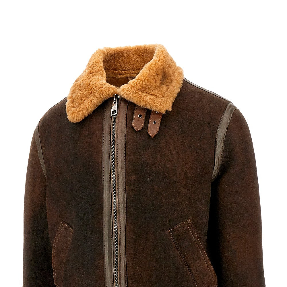 Waxed shearling Aviator jacket