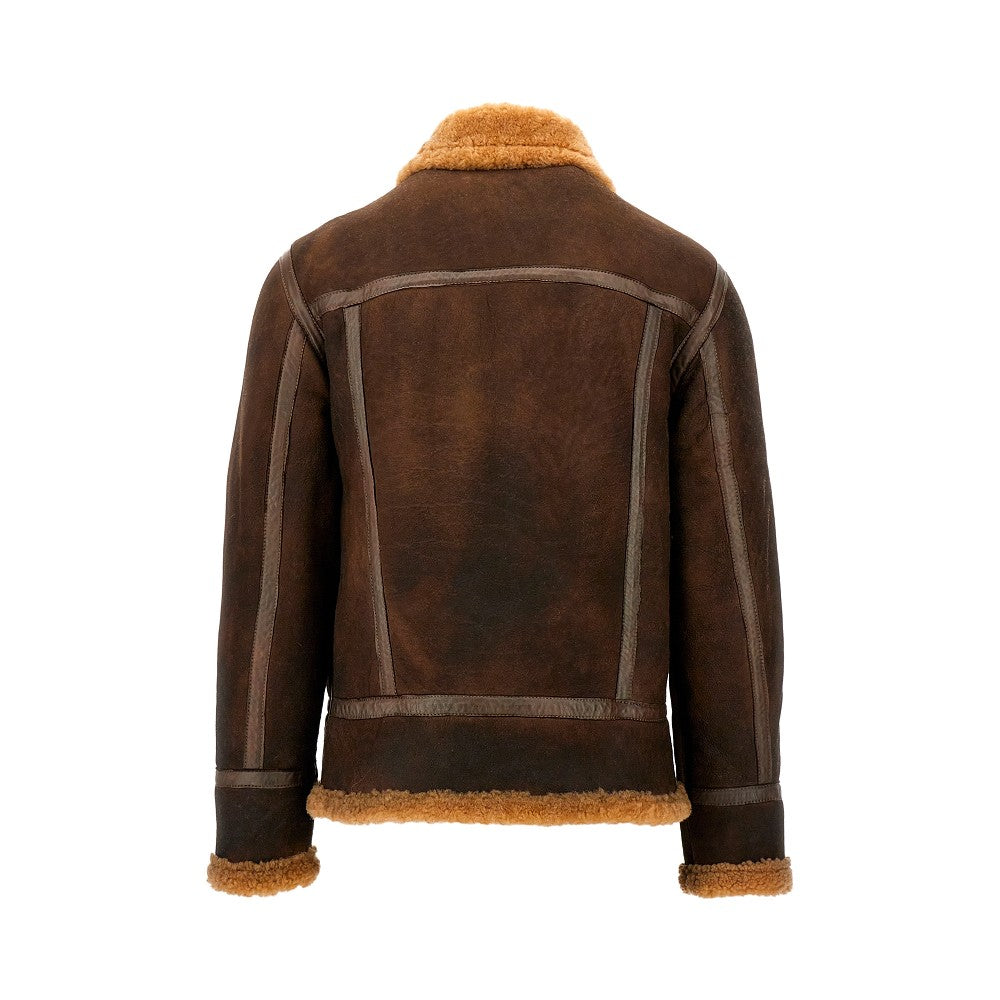 Waxed shearling Aviator jacket