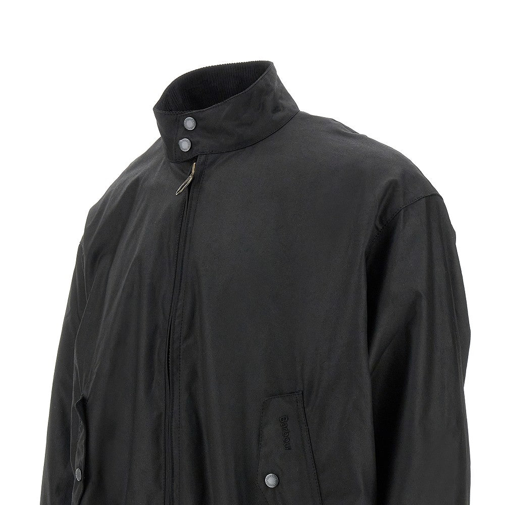 Waxed cotton bomber jacket
