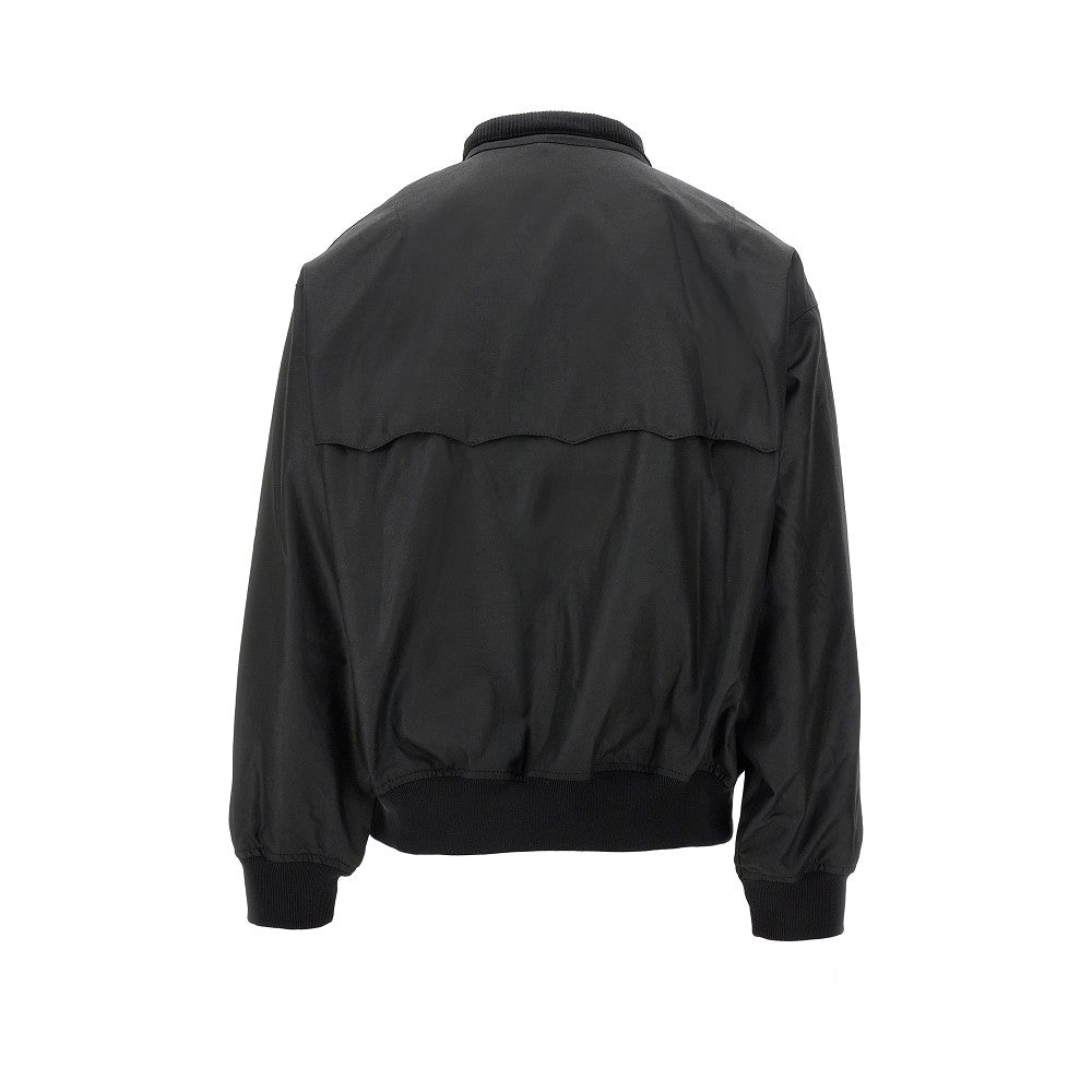 Waxed cotton bomber jacket