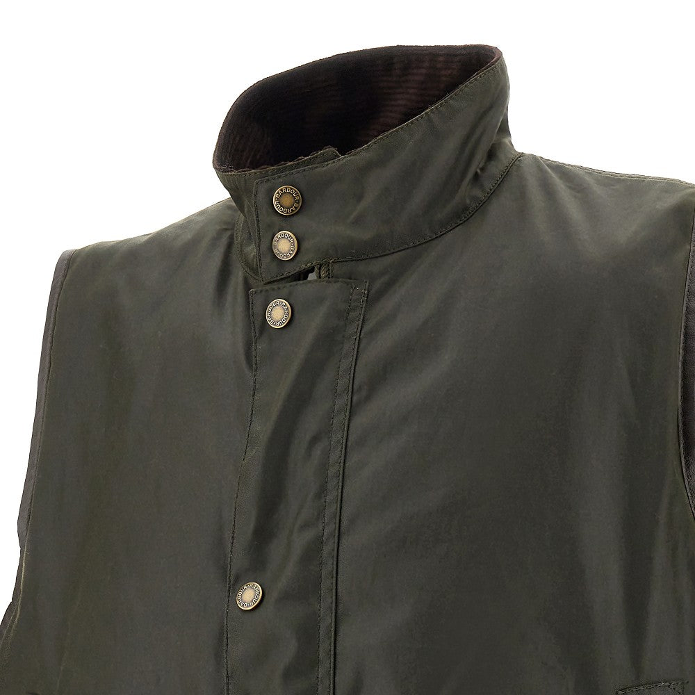 Waxed cotton vest