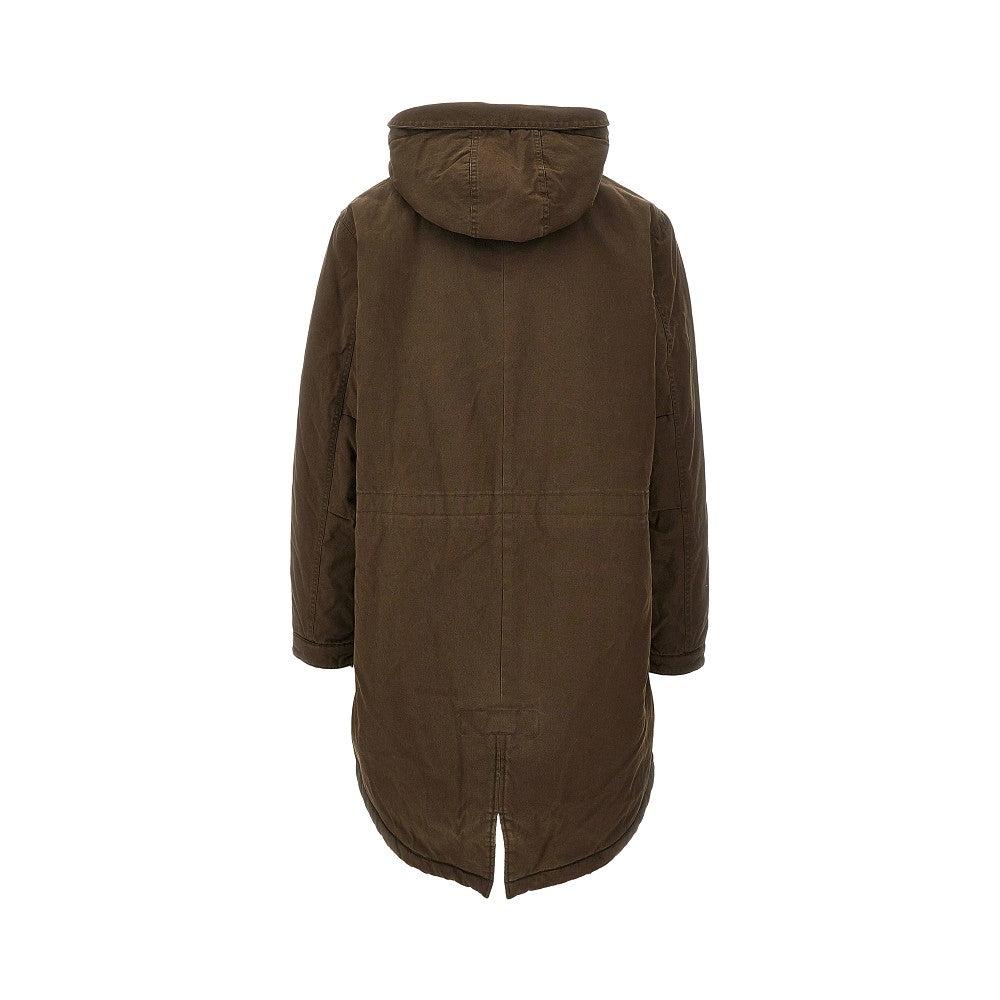 Cotton parka coat with faux shearling lining