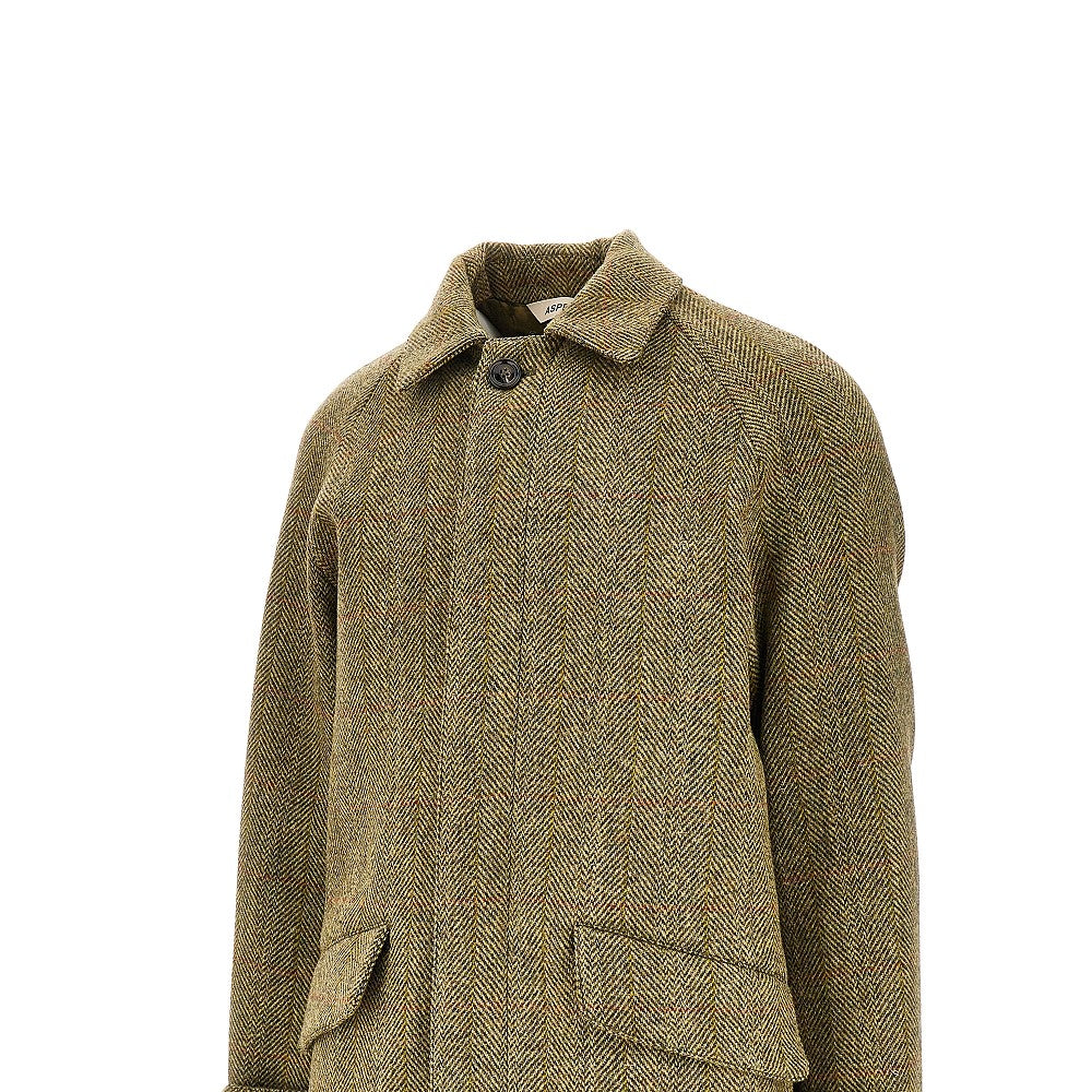 'Wright' chevron wool coat