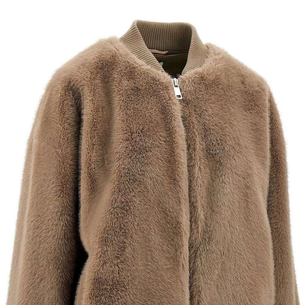 Faux fur bomber jacket