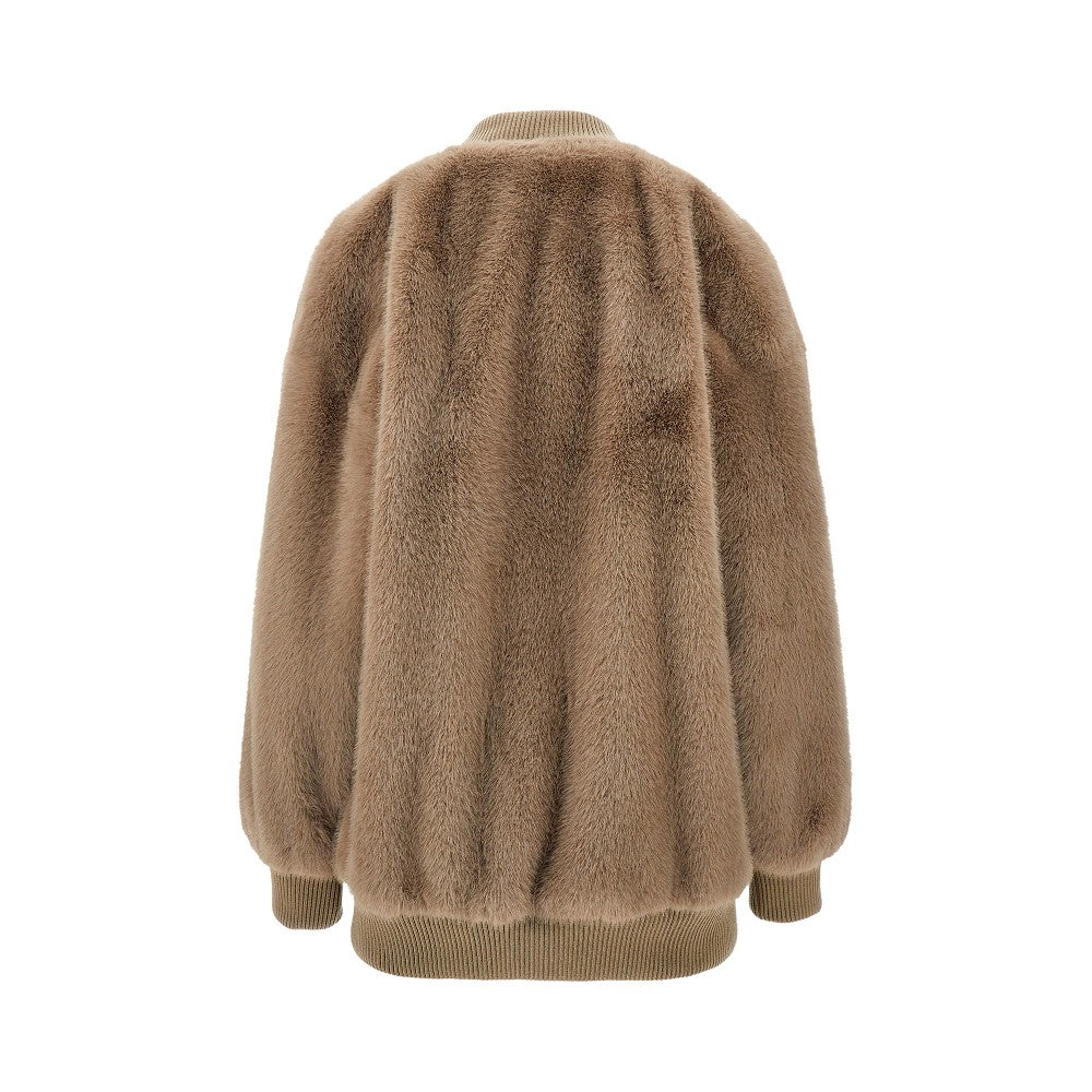 Faux fur bomber jacket