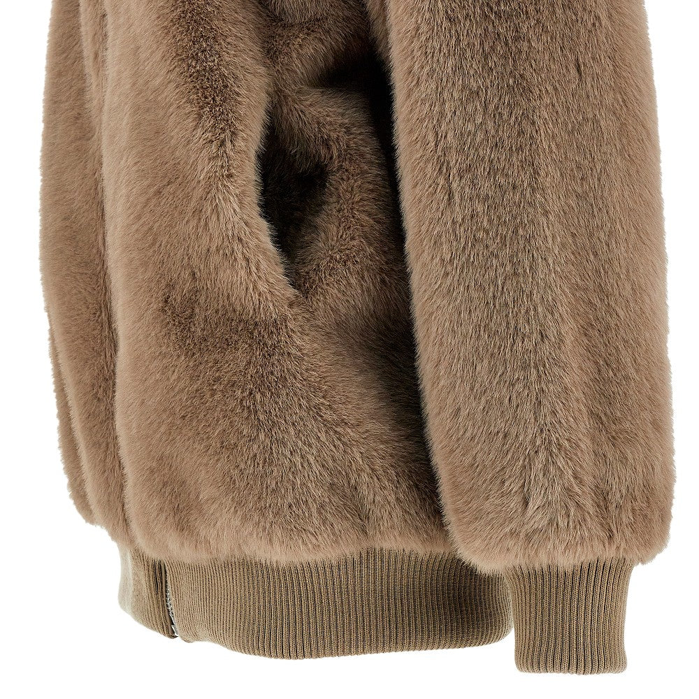 Faux fur bomber jacket