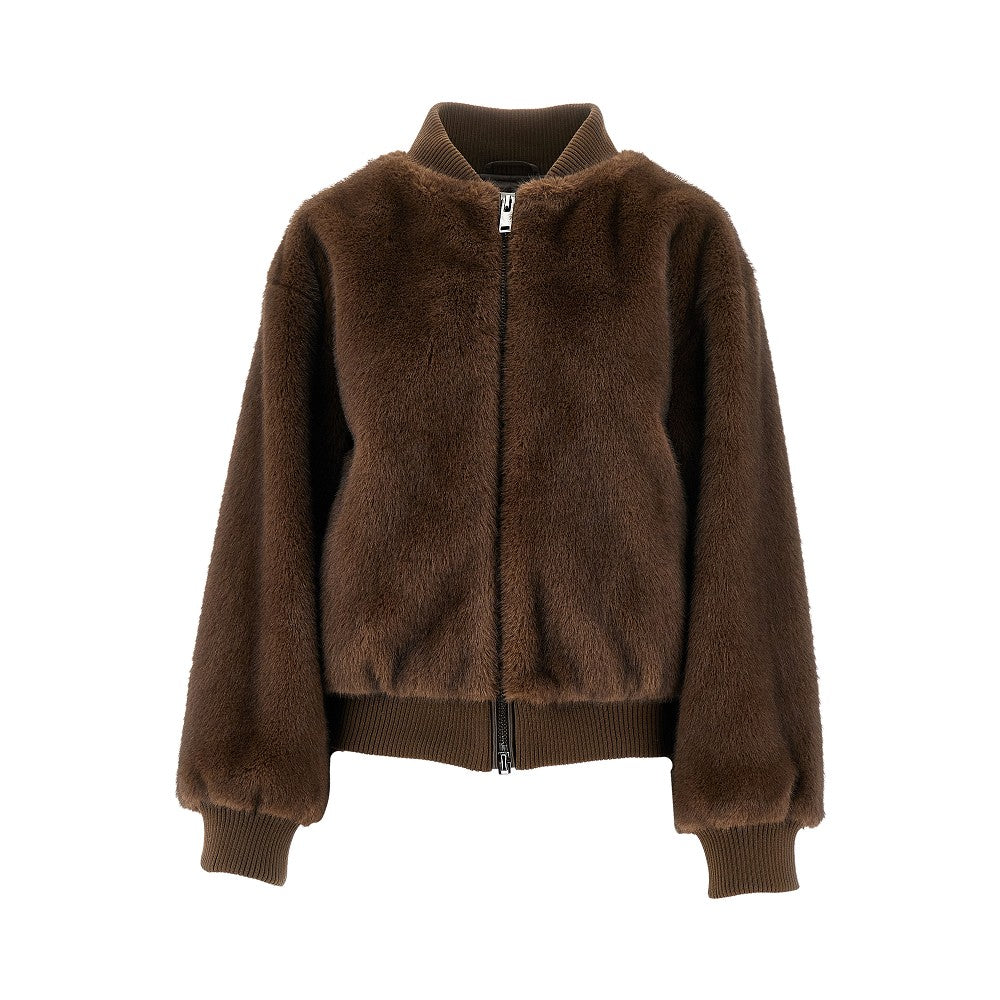 Faux fur bomber jacket