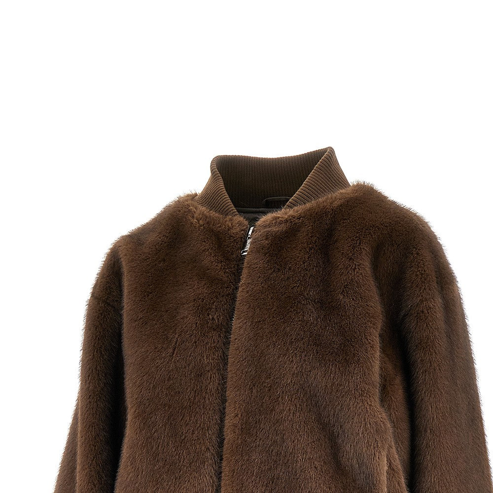 Faux fur bomber jacket