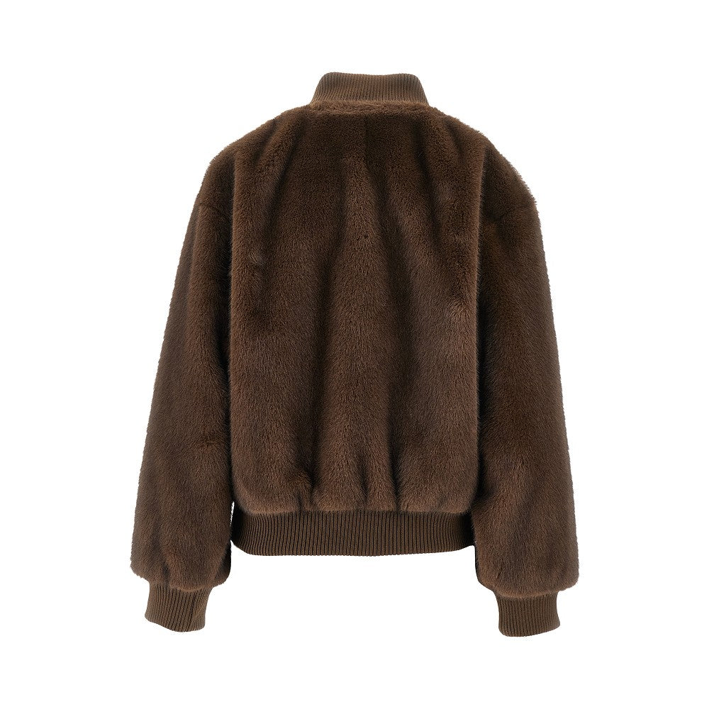 Faux fur bomber jacket