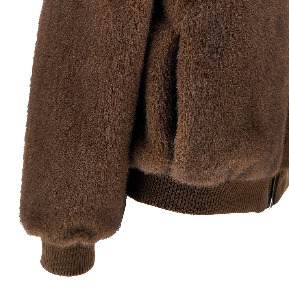 Faux fur bomber jacket