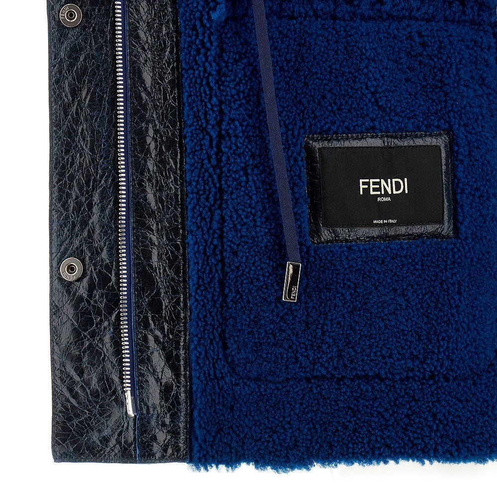 Coated shearling jacket