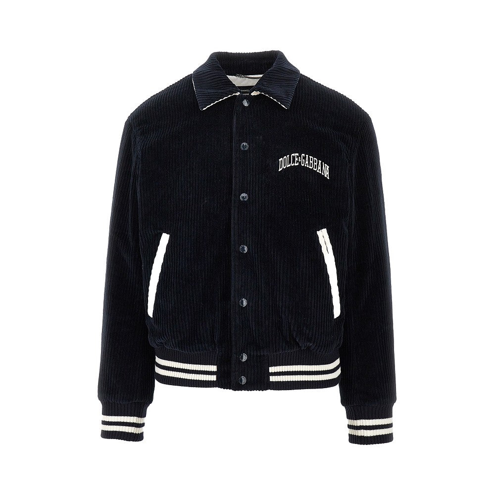 'DG University' corduroy bomber jacket