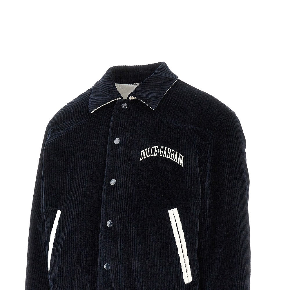 'DG University' corduroy bomber jacket