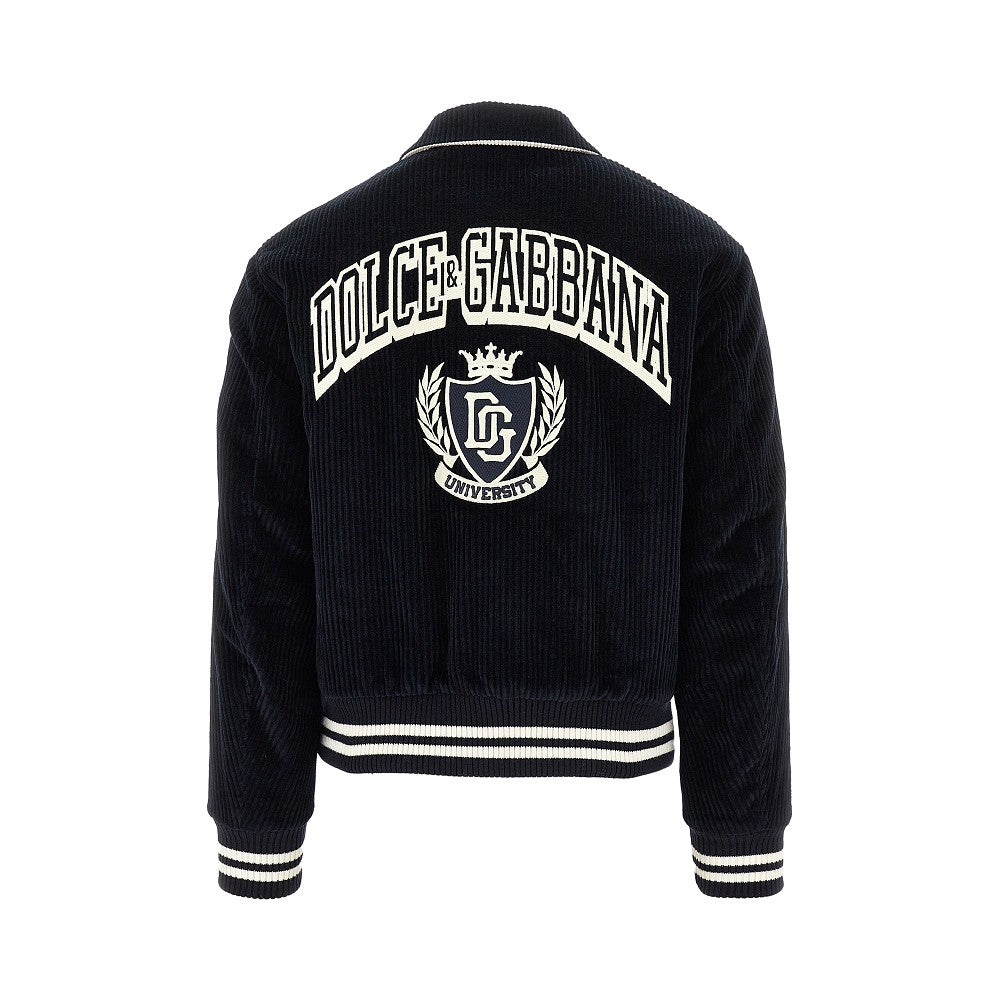 'DG University' corduroy bomber jacket