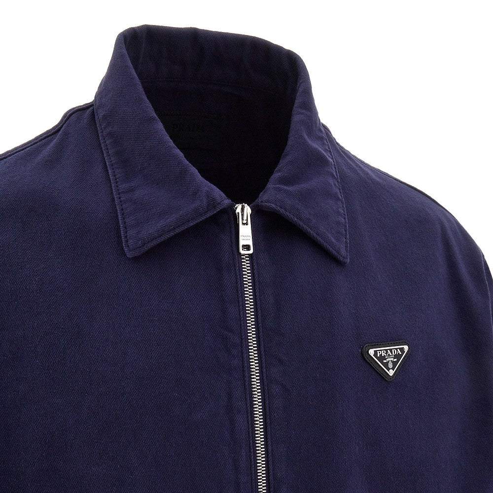 Blouson in gabardine con patch logo