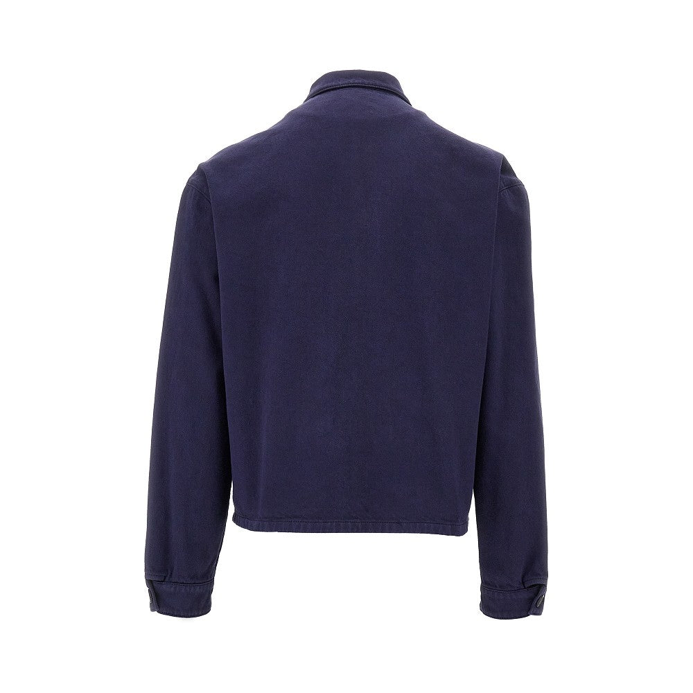 Blouson in gabardine con patch logo