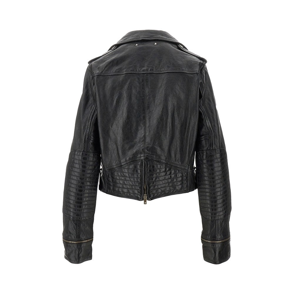 'Nevada' nappa leather biker jacket