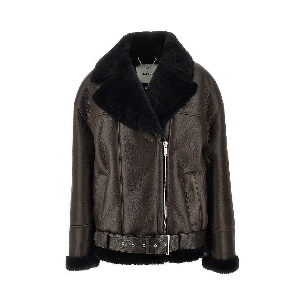Leather and shearling Aviator jacket