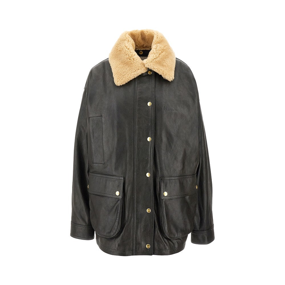 Parka in pelle con liner removibile