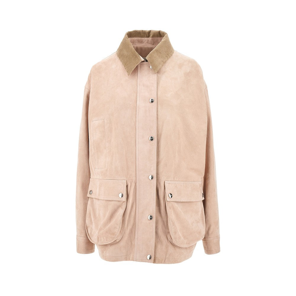 Parka in pelle scamosciata
