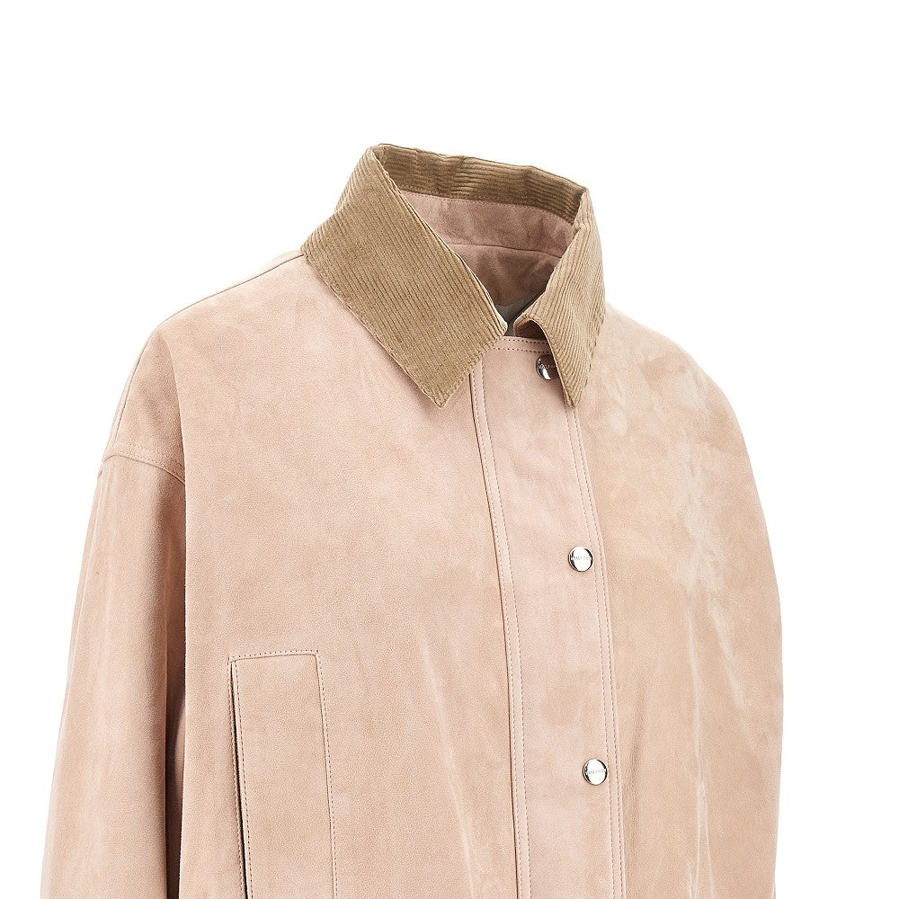 Parka in pelle scamosciata