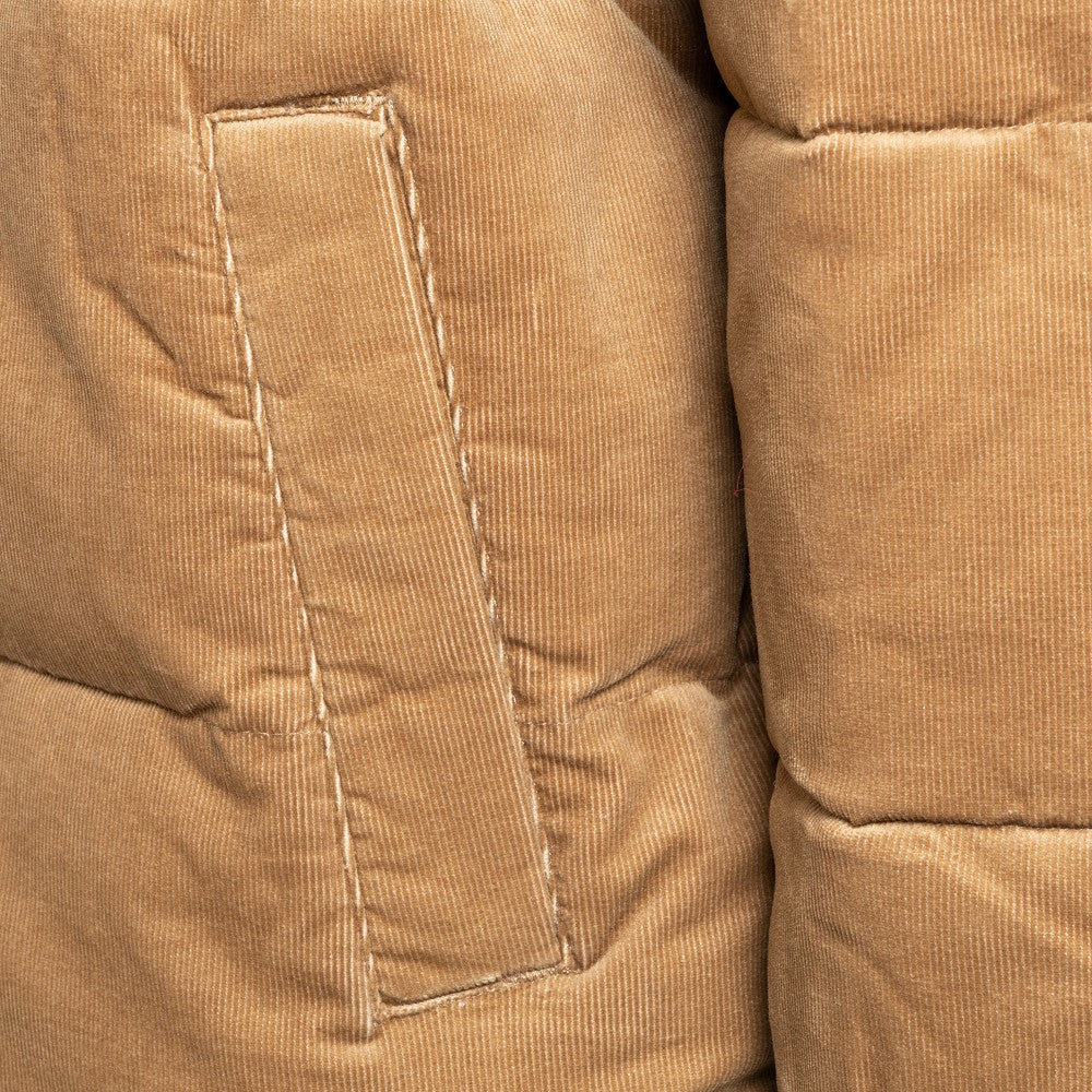 Piumino beige a costine
