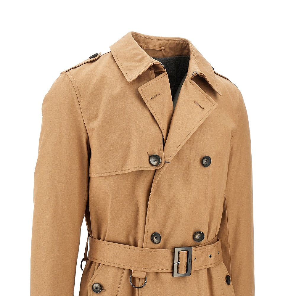 Trench doppiopetto in gabardine