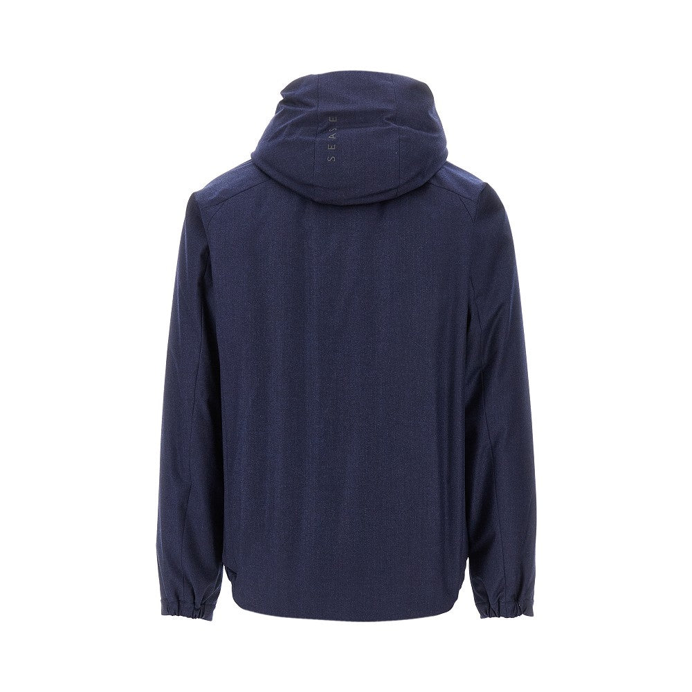 Padded wool blouson jacket